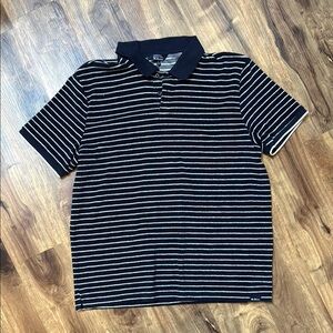 Men's Black Striped Polo Shirt